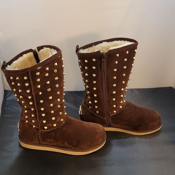 BRAND NEW SHIEKH WOMEN'S FLAT STUDDED BOOT URBAN STUDS - Picture 4 of 13